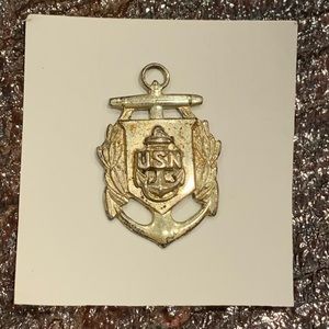 Vintage Sterling US Navy Pendant / Pin